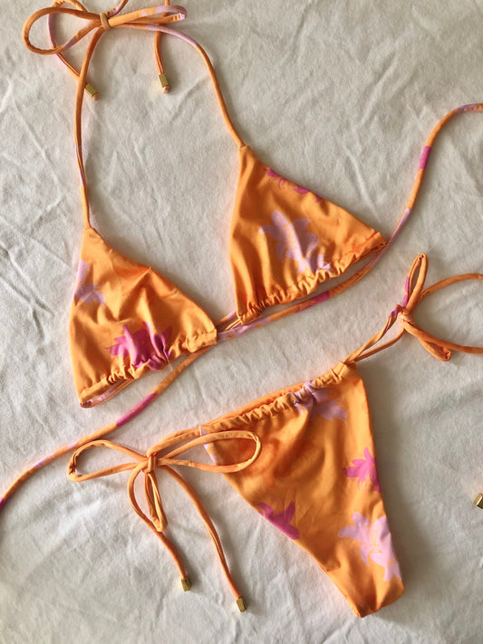Tropicious" Kaimana Bottom in Orange Lilly